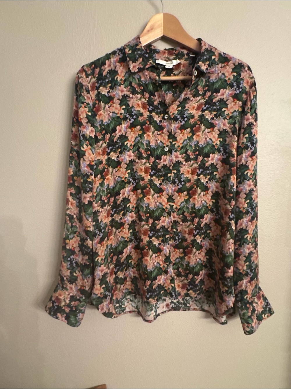 VINCE Wild Primrose Stretch Silk Shirt